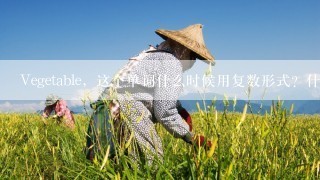 Vegetable，这个单词什么时候用复数形式？什么时候用单数形式？谢谢