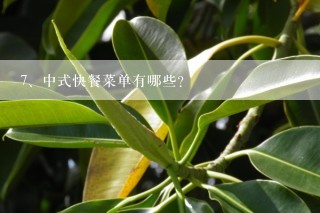 中式快餐菜单有哪些？