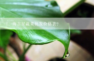 海吉星蔬菜批发价格表？