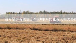 请专家告诉我建一个300平米的花卉大棚需要投资多少钱?需要什么材料?(要能控制温度湿度的那种)谢谢!