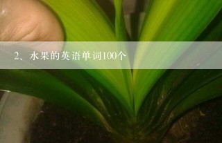 水果的英语单词100个