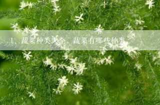 蔬菜种类大全, 蔬菜有哪些种类