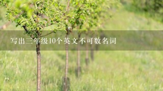 写出三年级10个英文不可数名词