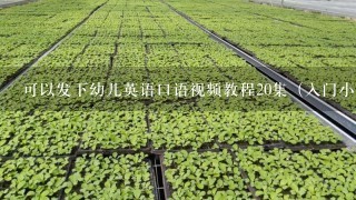 可以发下幼儿英语口语视频教程20集（入门小学）的百