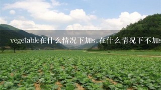 vegetable在什么情况下加s,在什么情况下不加s,是可