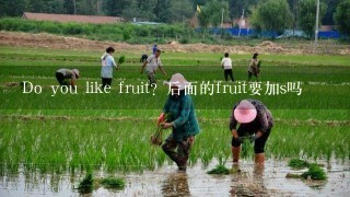 Do you like fruit？后面的fruit要加s吗