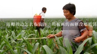 雨棚周边怎么布装饰，用板画的雨棚没墙面其3个侧面