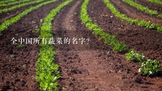 全中国所有蔬菜的名字？