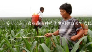 关于北京市农业蔬菜种植优惠相关政策？农民在家大面积种植蔬菜国家给予相关的补贴吗？