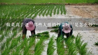 做菜高手进``那些大排档炒菜时``是怎么炒？