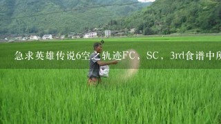 急求英雄传说6空之轨迹FC，SC，3rd食谱中所有食品记录方法