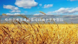 吃什么水果或蔬菜可以减下半身脂肪