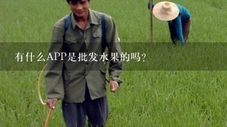 有什么APP是批发水果的吗？