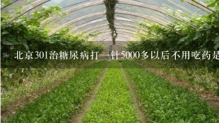 北京301治糖尿病打1针5000多以后不用吃药是吗？