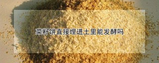 菜籽饼直接埋进土里能发酵吗,第1图