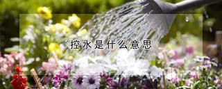 控水是什么意思,第1图